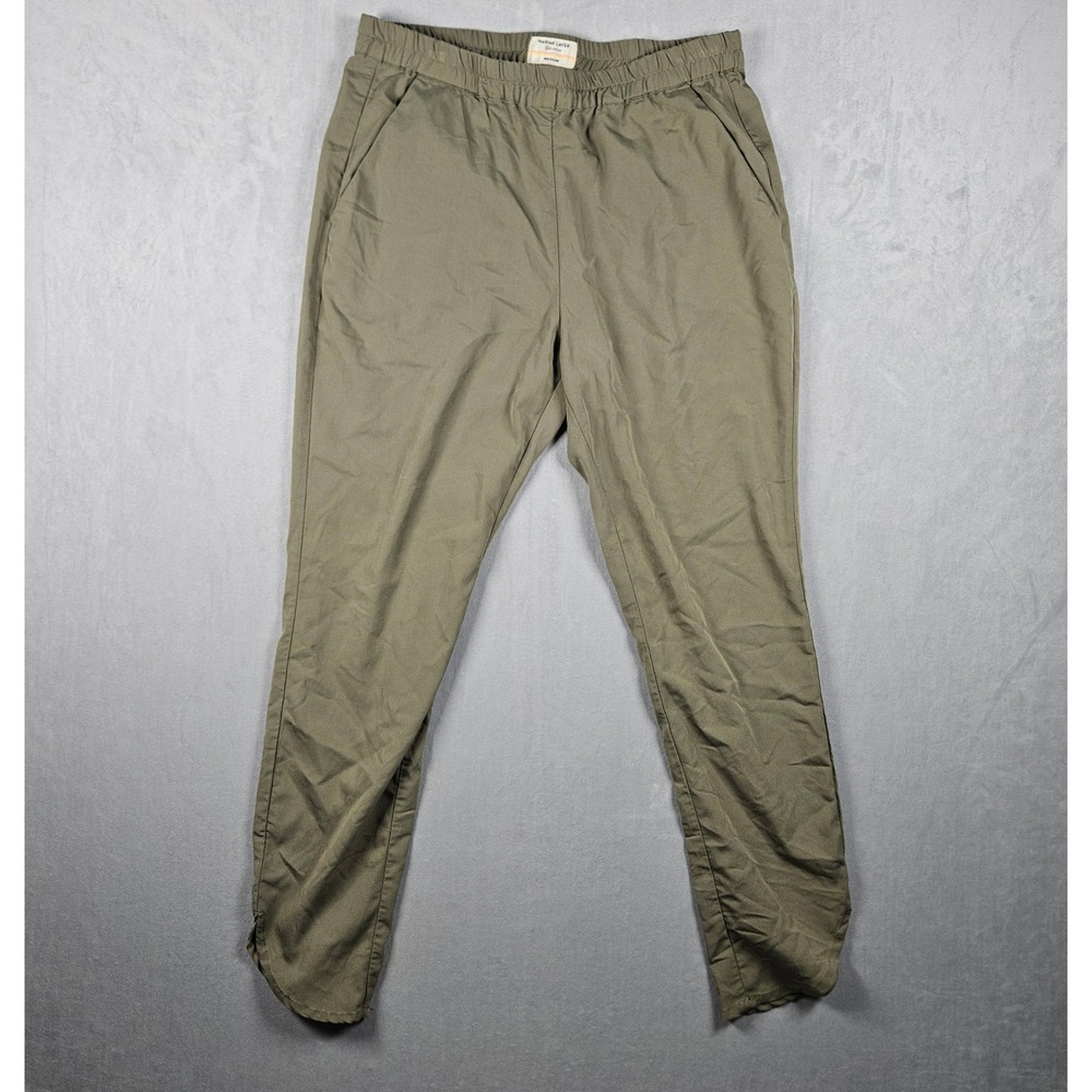 Marine Layer Allison Pant Womens Medium Olive Re-Spun Dolphin Hem Elastic Waist